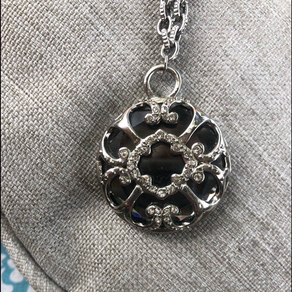 Banana Republic- Long Cable Necklace with large hanging gem.